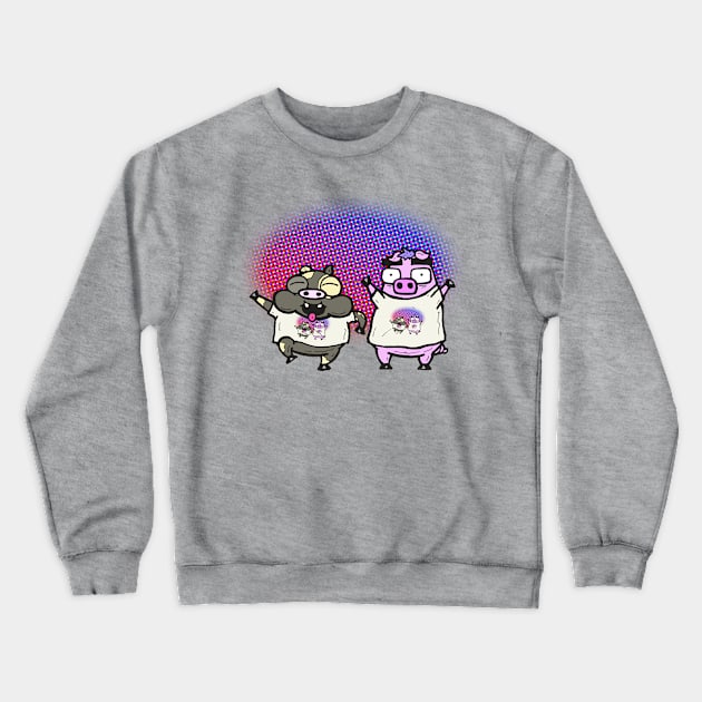 Cash Grab Pigs Wear Shirts Of Shirts! Crewneck Sweatshirt by calavara